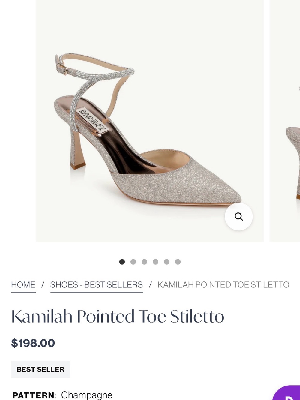 NWT Badgley Mischka Kamilah Champagne Glitter Satin Crystal Heels Size 6 Bridal